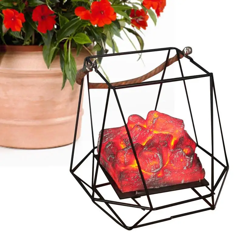

Charcoal Flame Lantern Lamps Simulated Fireplace LED Flame Lamps Flame Effect Light Bulb 3AA Battery Courtyard Living Room Decor