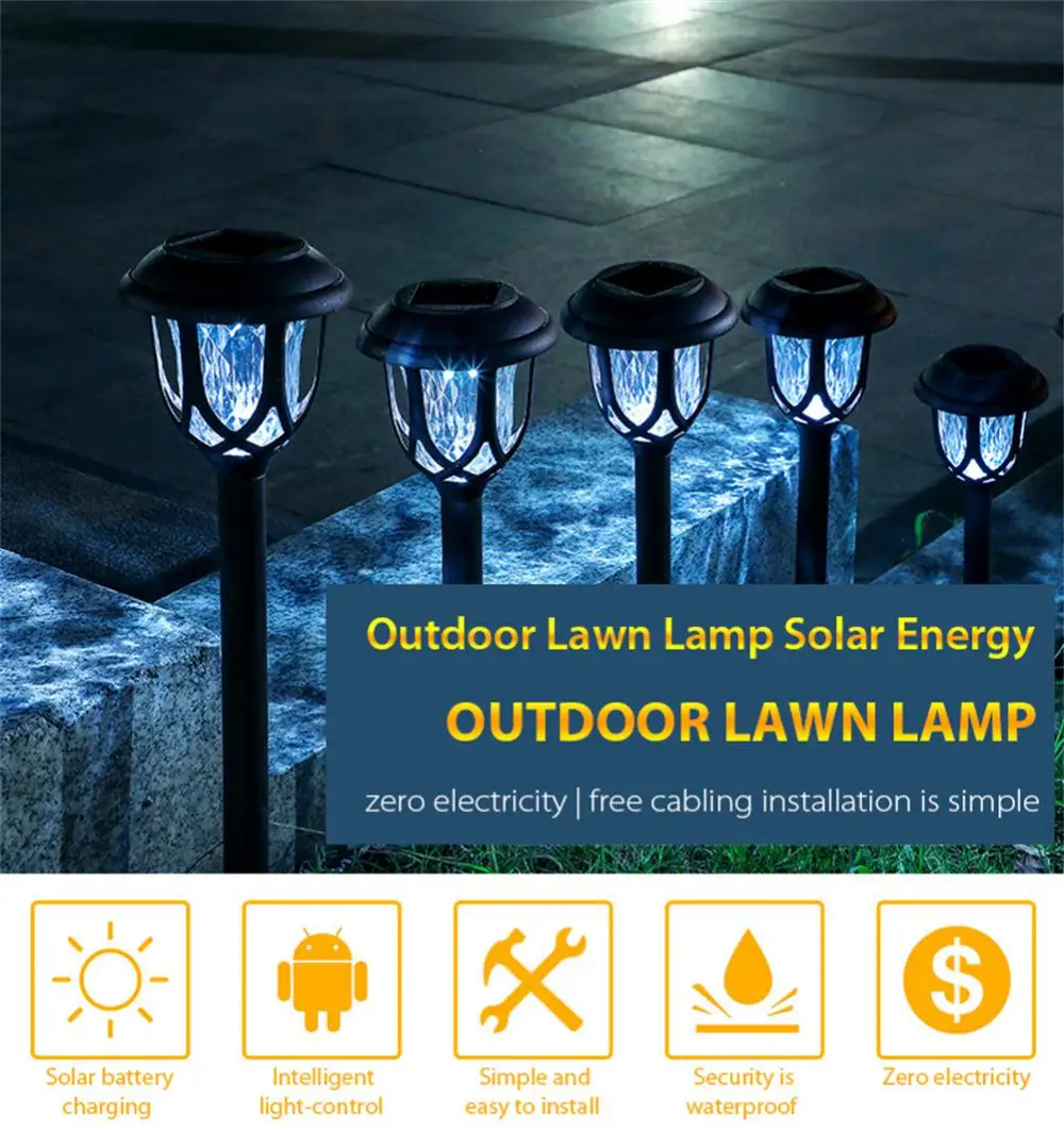 

Ground Plugged Landscape Lamp Garden Solar Lawn Lamp Outdoor Waterproof Solar Ground Light Garden Decoration Lighting