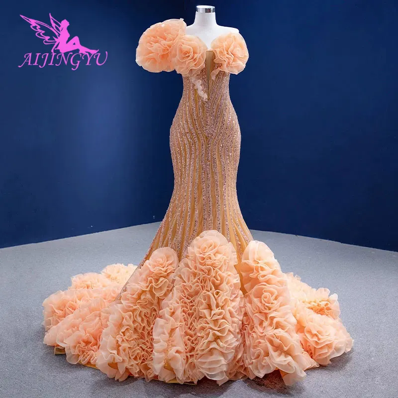 

AIJINGYU Rhinestone Wedding Dresses On Bridal Designer In Dubai Gown