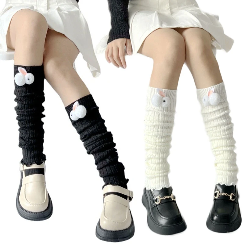 

Women Knee High Leg Warmer Socks Knitting Ankle High Bandage Boot Long Tube Leg Sleeve Foot Covers Warm Thick Stockings M6CD