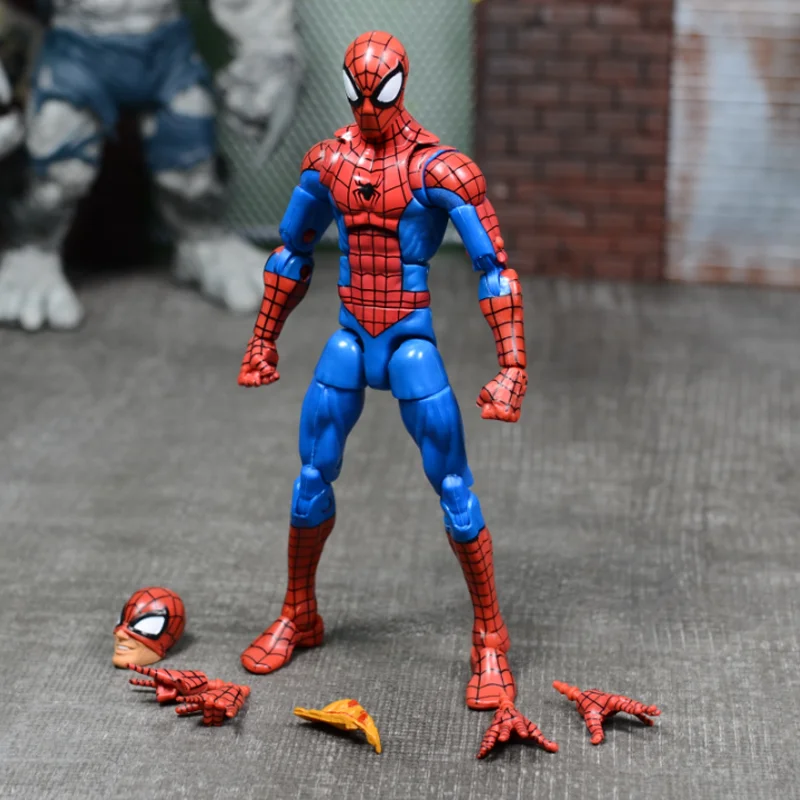 

Marvel 6" Action Figure Classic Spider Man Red Blue Spiderman Peter Parker LegendsClothing Amazing Pizza one:12 Toys Doll Model