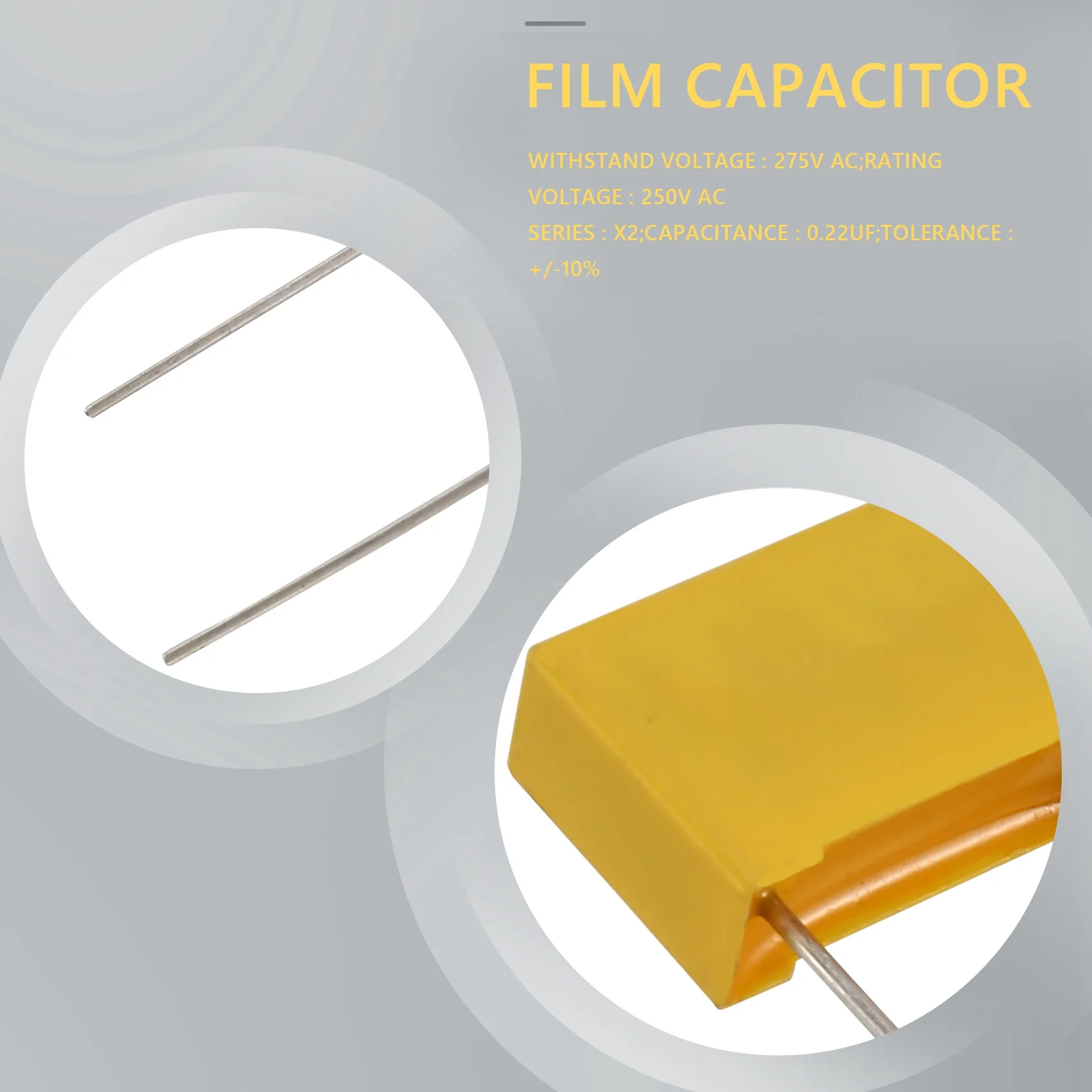 10 шт. фотопленка из полипропилена 275 В переменного тока 0 22 мкФ