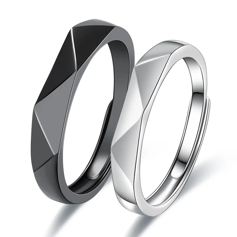 

Fashion New Geometric Rings Multi-Section Adjustable Matching Rhombus Wedding Ring 2022 Couple Engagement Jewelry Party Gift