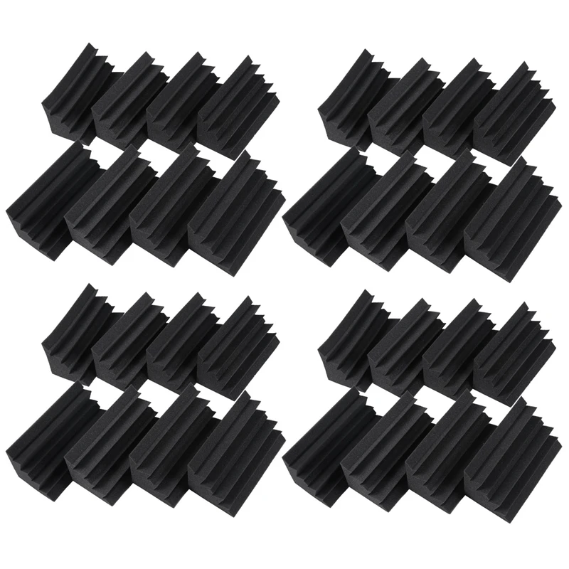 

HOT 32 Pack Of Black Soundproofing Insulation Bass Trap Acoustic Wall Foam Padding Studio Foam Tiles (32PCS, Black)