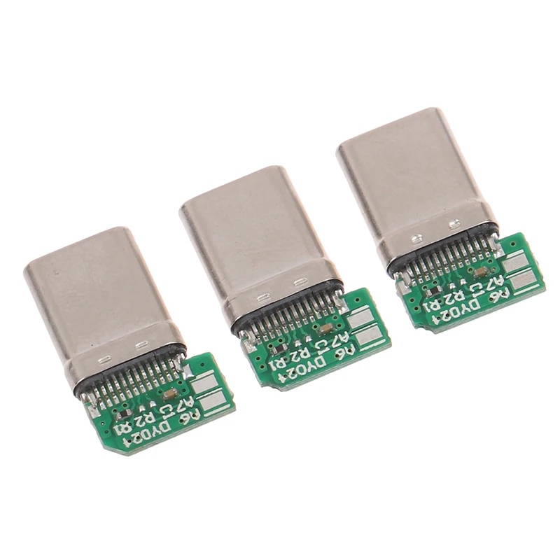 

10Pcs/set Type-C Five Pad Male USB Welding Wire Male Socket With Board Side Plug