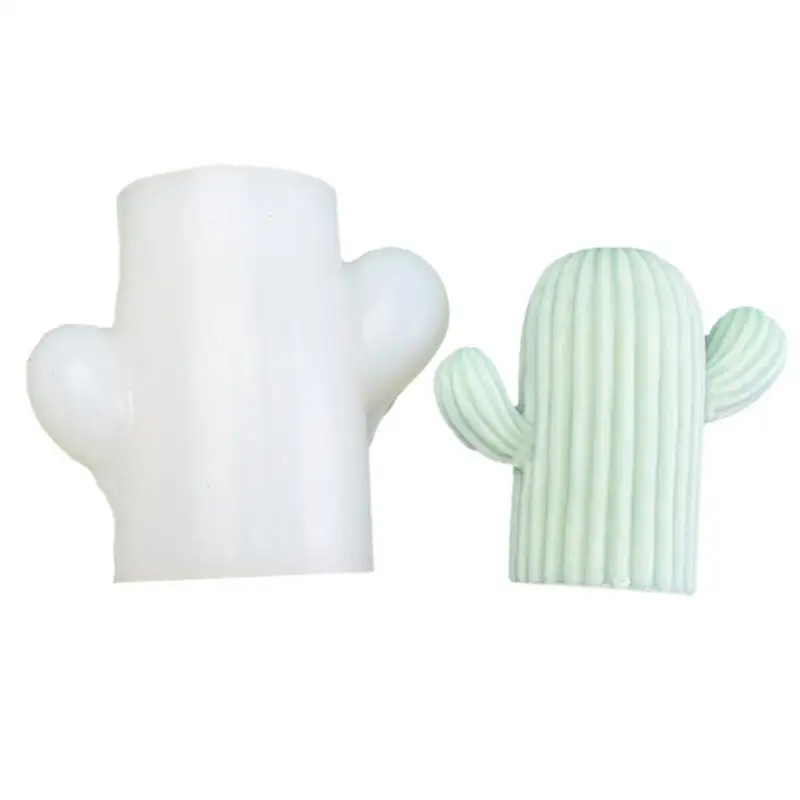 

Cactus Silicone Candle Mold Reusable Cactus Candle Moulds 3D Clay Craft Mould For DIY Fondant Handmade Soap Bar Wax Casting