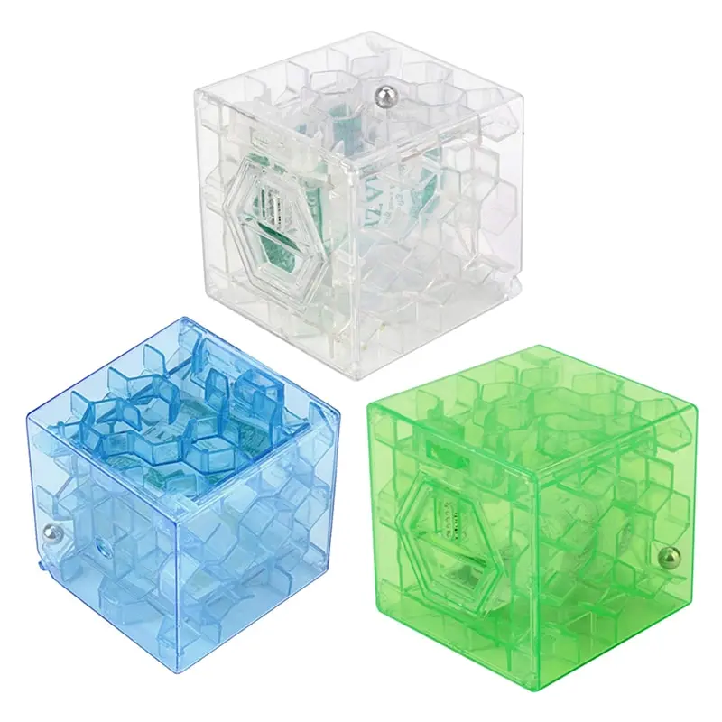 

3D куб-головоломка, лабиринт, игрушка, лабиринт для денег, коллекция экономящих монет, искусственная коробка, игра для рук, Веселая игра для мозга, вызов, игрушки