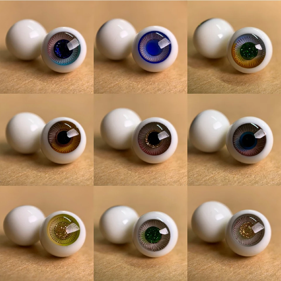 

Ob11 BJD 8-Point Baby Head Soft Clay Man Color Movable Glass Eye Bead Iris 10mm DIY New Product