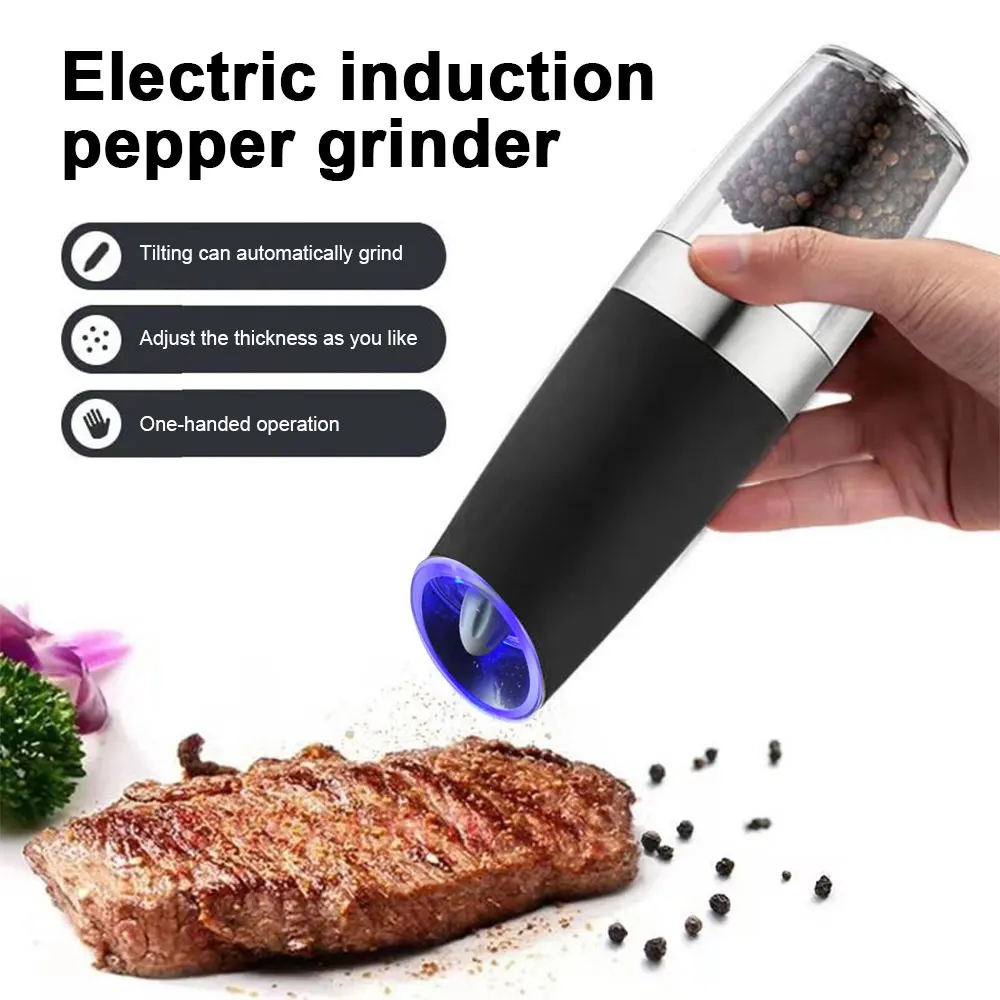 

Home Electric Salt and Pepper Grinder USB Rechargeable Pepper Mill Adjustable Coarseness Automatic Spice Milling Kitchen Tool