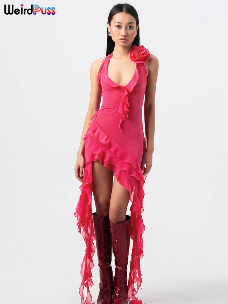 

Необычная Женская юбка-Холтер с кисточками и шнуровкой, без рукавов, с открытой спиной, сексуальная обтягивающая юбка для вечерние Ринок и к...