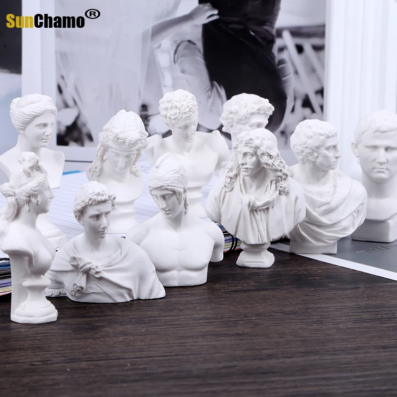 

Mini Resin Imitation Plaster Statue Desktop Decoration Art Sketch Teaching Aid Model Photo Props Sculpture 10 Pieces/set