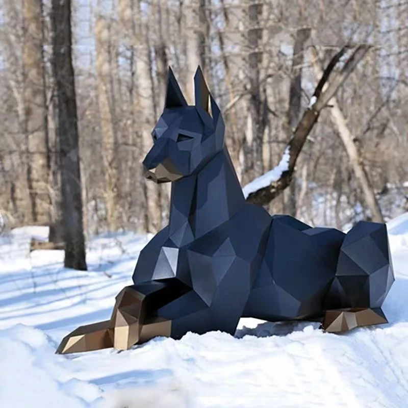 

Doberman Origami Model 3D Animal Sculpture Handmade DIY Origami Toys Papercraft Ornament Craft Living Room Decoration Home Decor