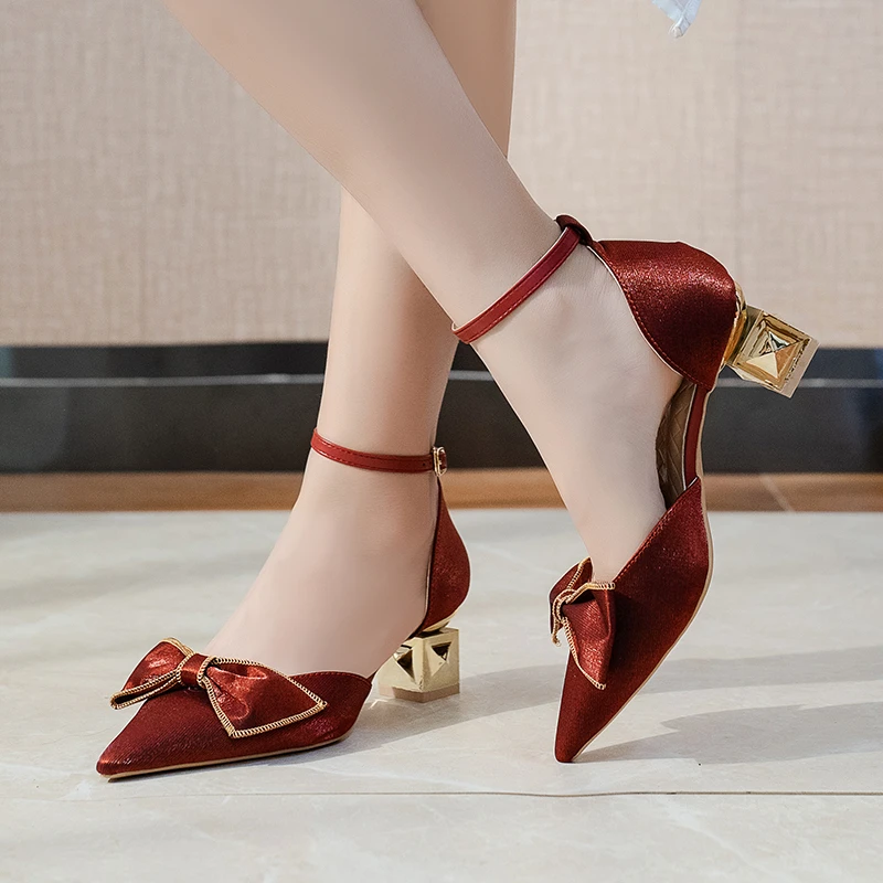 

Sweet High Heels Butterfly Flower Rhinestone Bridesmaid Wedding Shoes Pumps Large Shoes Women Stripper Heels