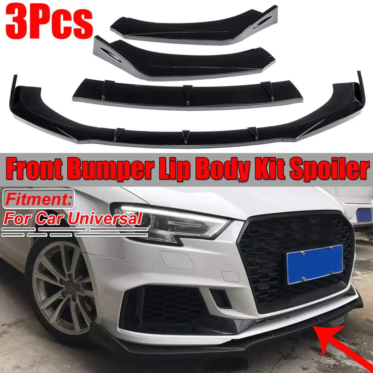 

3 шт., дефлектор для переднего бампера Audi A6 C6 C5 Q7 A4 B5 Q5 A5 A7 A3 8P