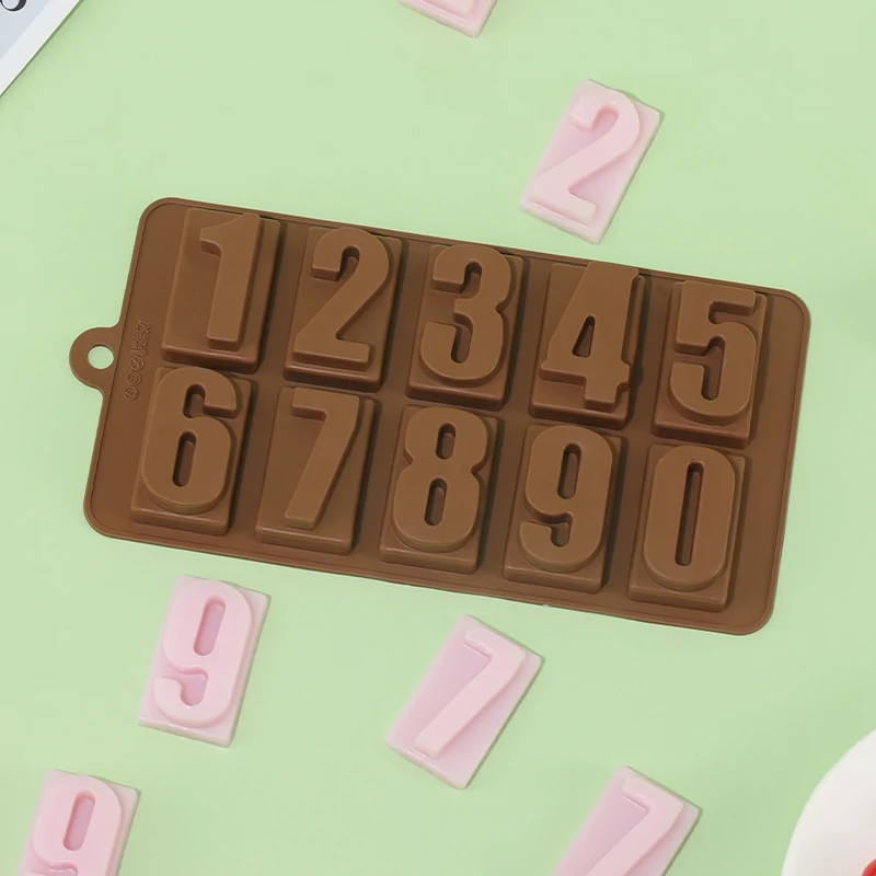 

Silicone Numbers Chocolate Mold Cookies Cold 3D Digital Shape Fondant Cake Baking Jelly Candy Pastry DIY Decorating Tools