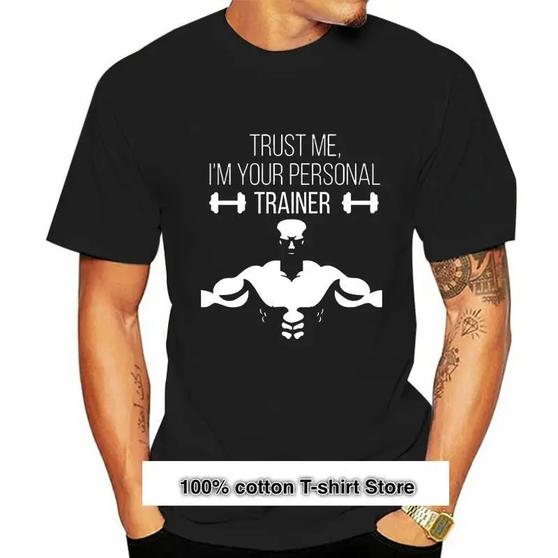 

Camisetas de manga corta para hombre, camisas de bajo precio, Steampunk, Trust Me Im Your Personal Trainer, cuello redondo