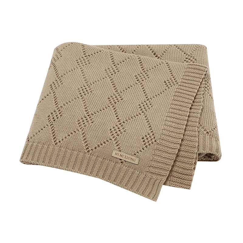 

Baby Blankets Knitted Lightweight Newborn Infant Netural Cotton Month Stroller Nursery Swaddle Wrap Plaid 100*80cm Receiving Mat
