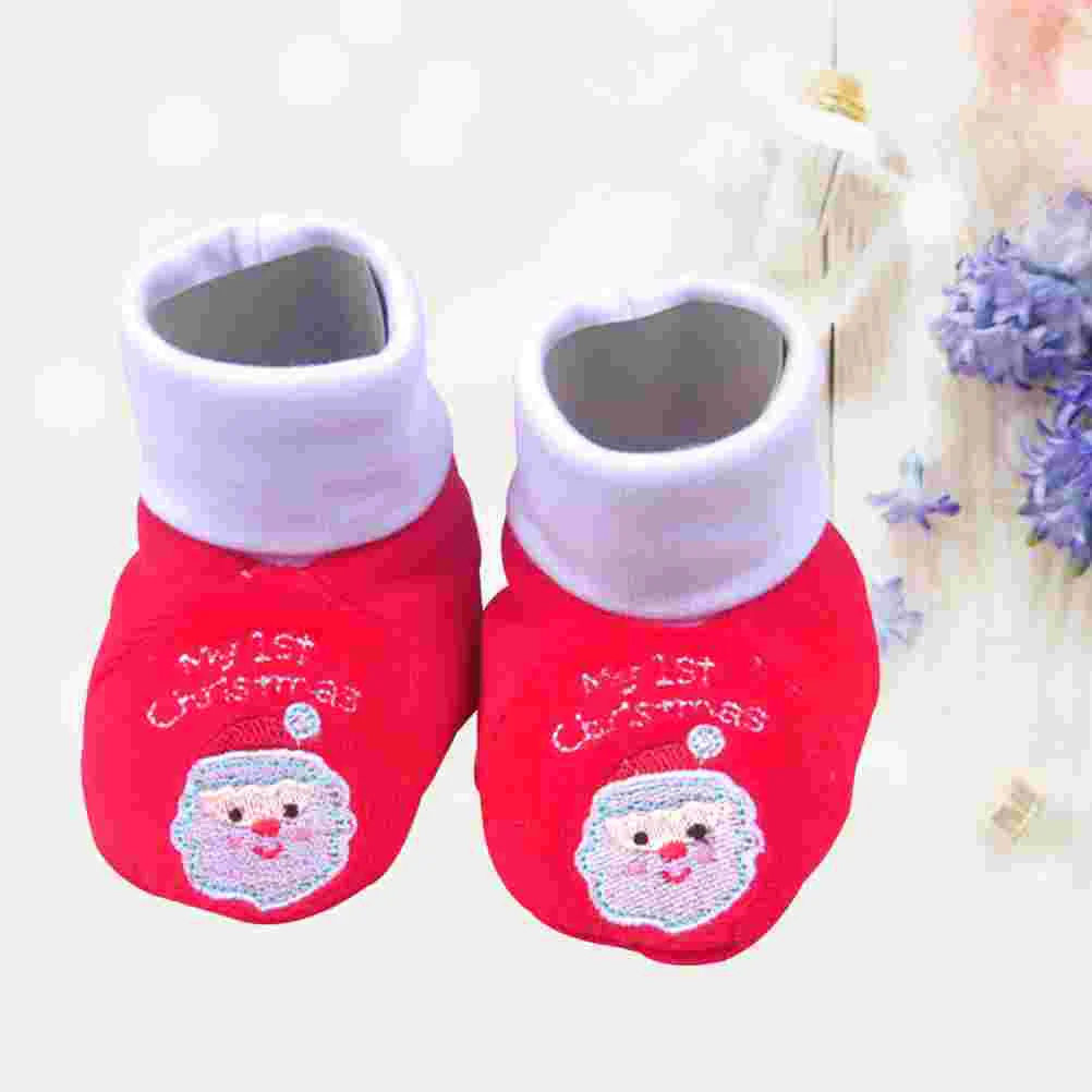 

Baby Christmas Shoes Boots Slipper Slippers Warm S Toddlers Booties Fleece Newborn Winter Santa Cotton Soft Prewalker