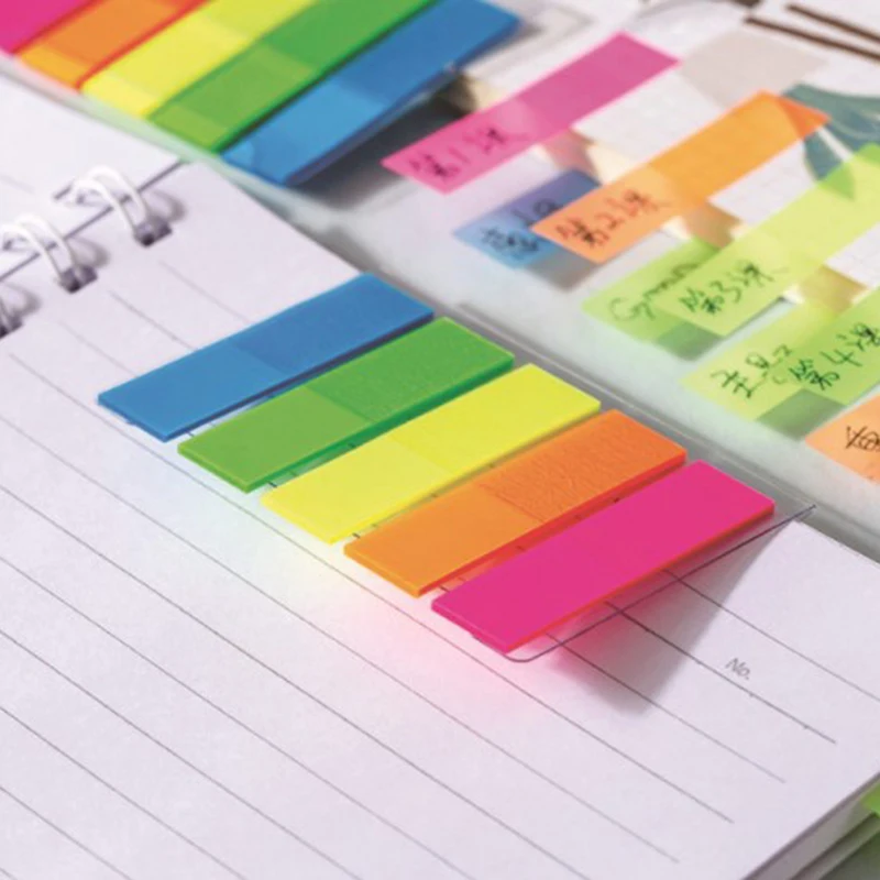 

100 Sheets Colorful Marker Memo Sticker Fluorescent Paper Self Adhesive Memo Pad Sticky Notes Family And Office School Supplies