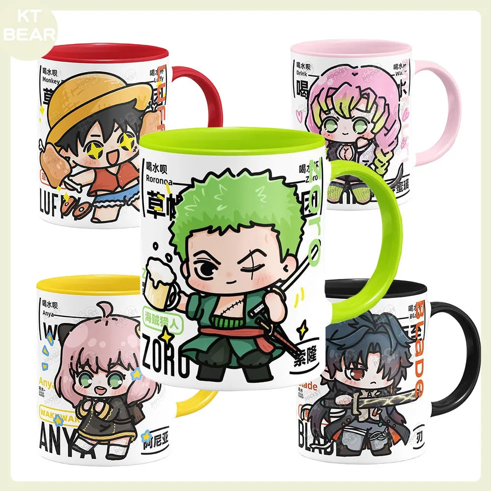 Керамическая чашка для воды Luffy Genshin в стиле аниме, подарок на день рождения, креативная чашка для кофе с рисунком, чашка для молока 350 мл