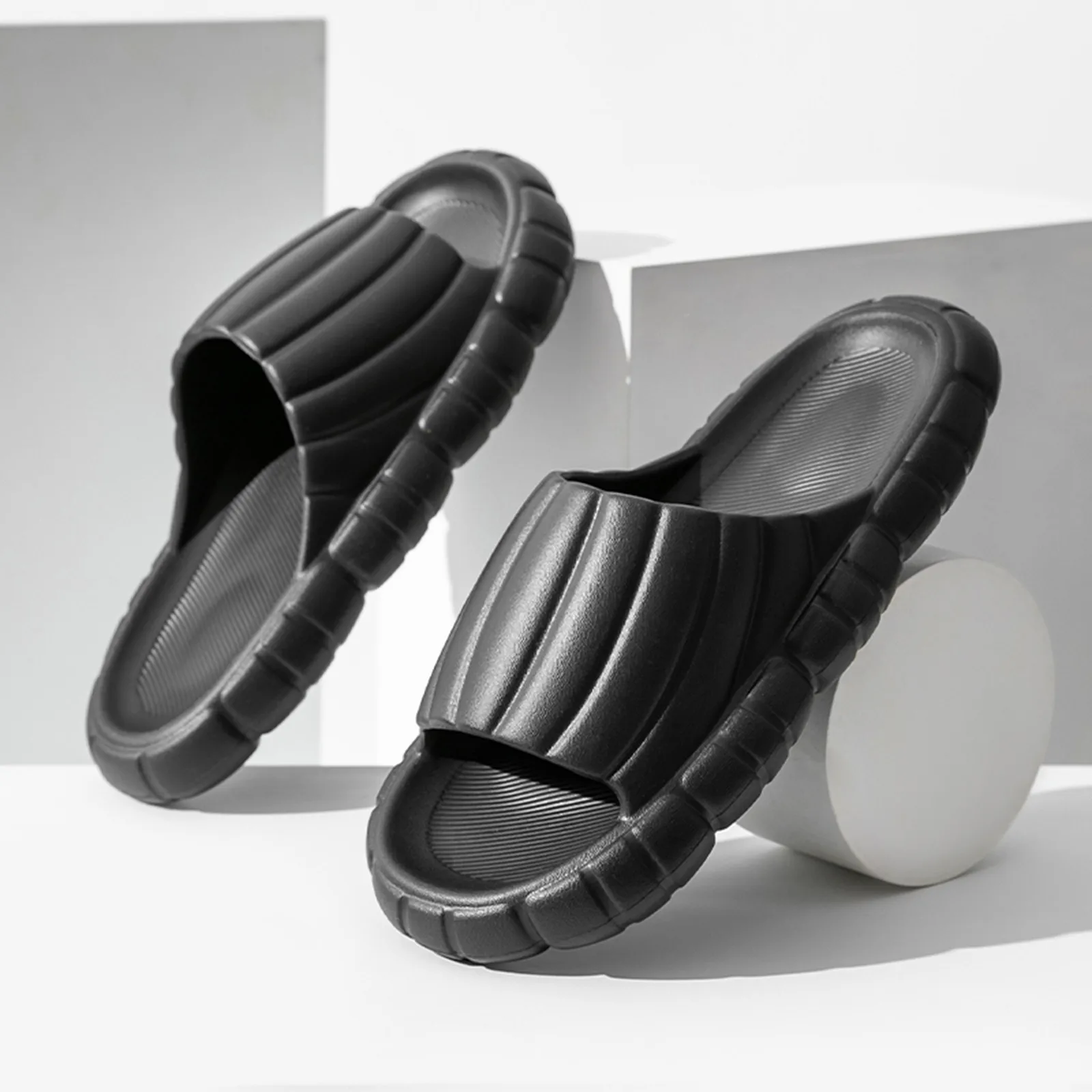 

Thick Non-slip Slippers Men Flat Bottom Home EVA Shoes Fashion Indoor Hotel Sandals Flip Flops Bathroom Waterproof Slipper New