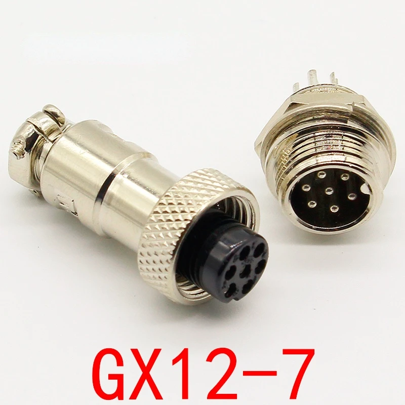 

1pcs GX12 7 Pin Male & Female 12mm Wire Panel Connector Aviation Plug L93 GX12 Circular Connector Socket Plug