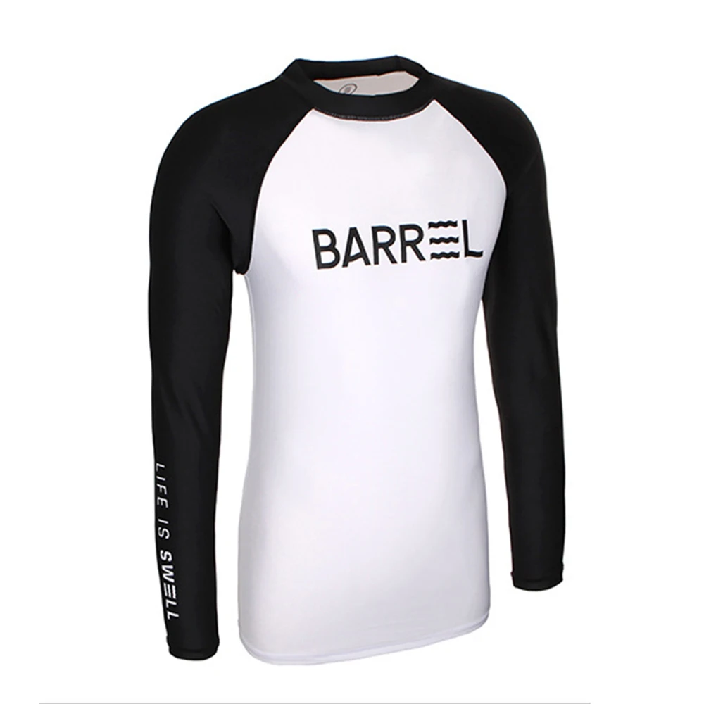 Men's Fashion Split Long-Sleeved Lycra Sunscreen Swimsuit Surf Windbreaker UV Protection Water Sports Quick-Drying Swim Surf Top