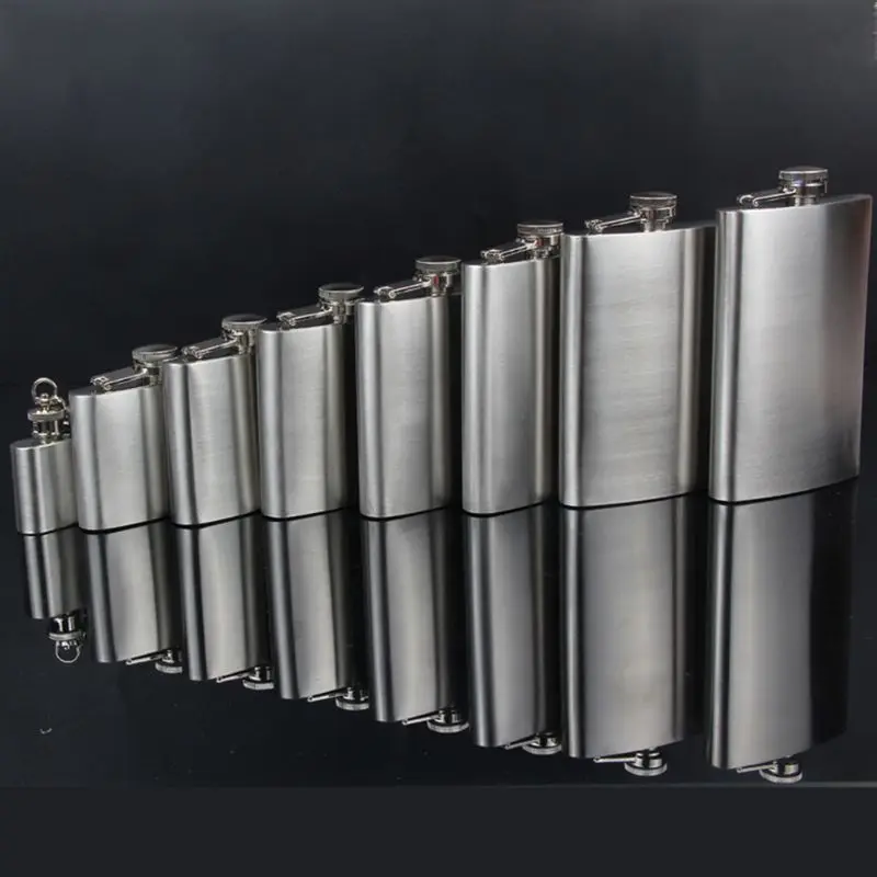 

4-10oz 18oz Wine Bottle Hip Flask Funnel Pocket Screw Container Stai