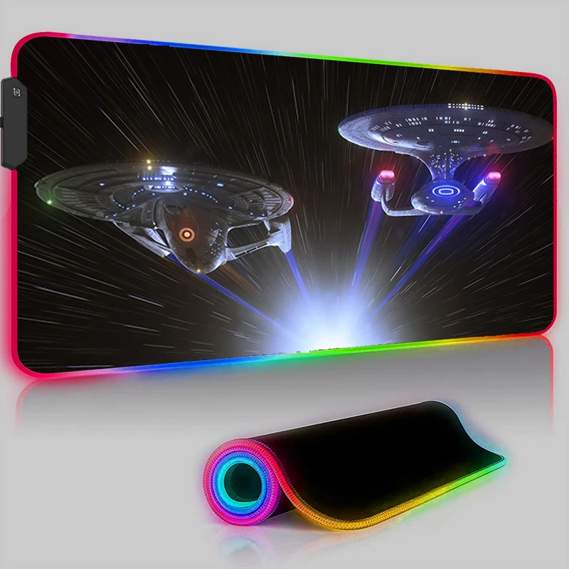 

Gamer Mouse Pad RGB Space Sci Fi Pc Accessories Gaming Mousepad Deskmat Desk Protector Keyboard Mat Anime Backlight Mause Carpet