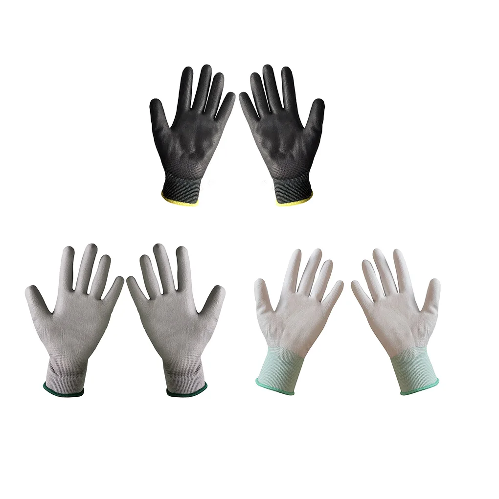 

Women Men Work Protective Glove Gardening Breathable Gloves Electrician Workers Hand Protector with PU Coating Grey M