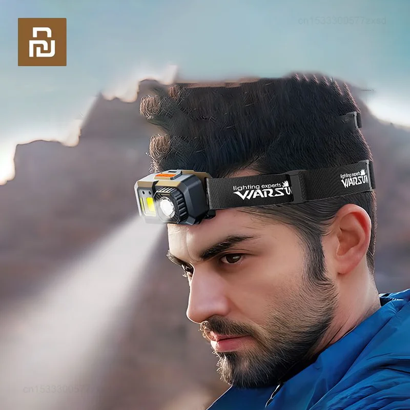 Xiaomi Warsun светодиодный сенсорный зажим для шляпы водостойкий налобный фонарь