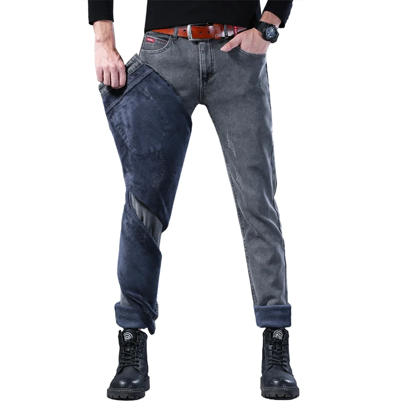

Мужские облегающие джинсы, прямые джинсовые брюки для мужчин, зауженные джинсы с высокой талией, серые повседневные брюки