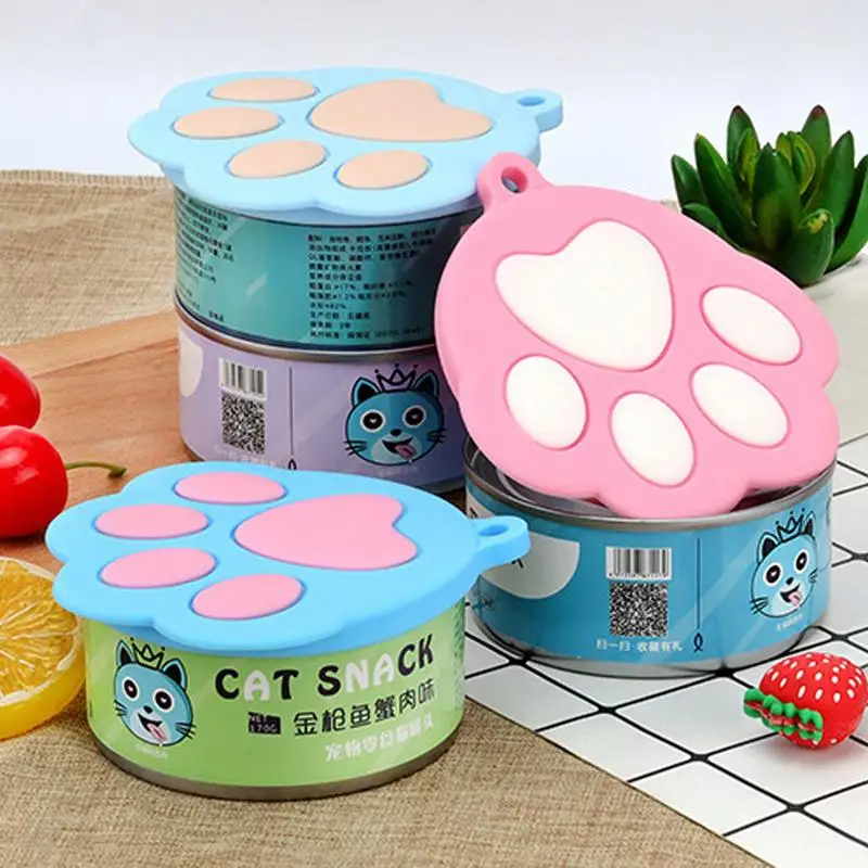 

2 In 1 Reusable Silicone Dog Cat Canned Lid Portable Food Sealer Pet Food Cover Fresh Tin Cover Cans Cap Pet Accessories