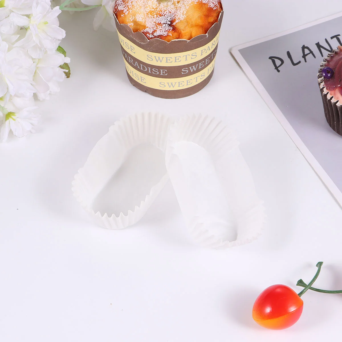 

Paper Liners Baking Cupcake Bread Cups Cup Loaf Cake Muffin Pan Oval Tray Boat Liner Wrappers Proof Tin Mini Grease Mold