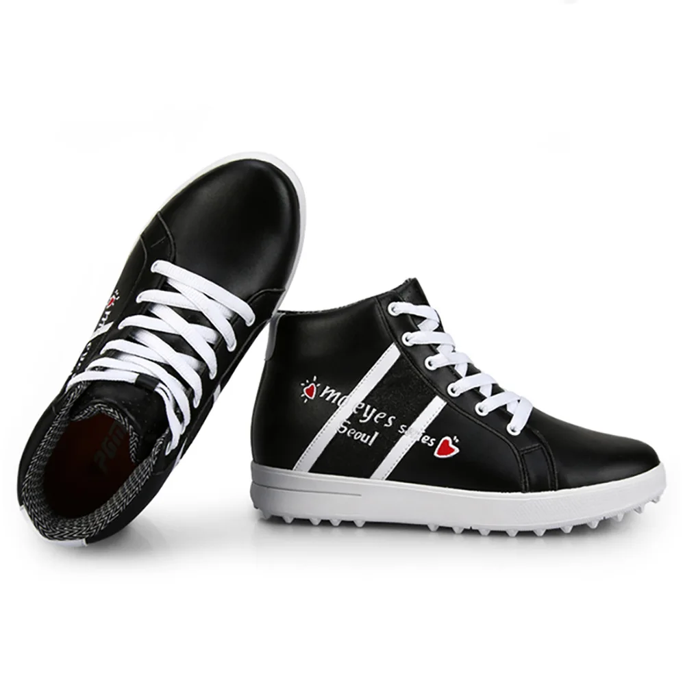 PGM Women Golf Shoes High Top Waterproof Breathable Ladies Inner Heightened Women Sports Golf Course Non-slip Sneakers XZ120