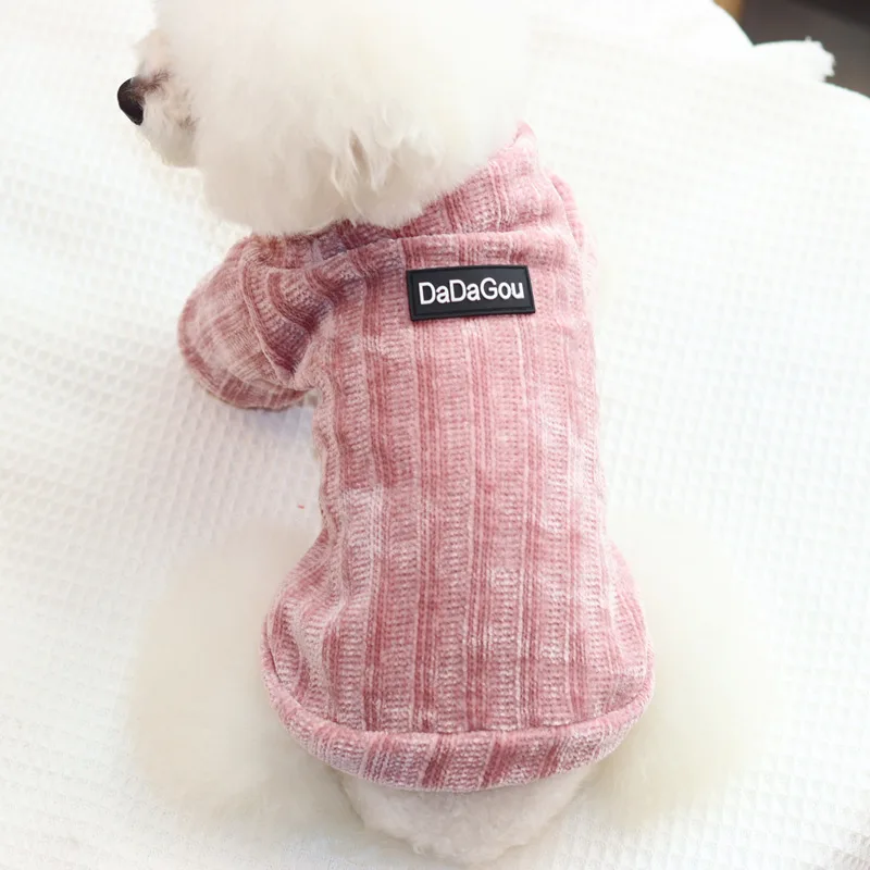 

Sweet Pink Dog Clothes Autumn Winter Dog Sweater Knitted Coat For Small Dogs Chiwawa Turtleneck Puppy Kitten Sweatshirts Jumpers