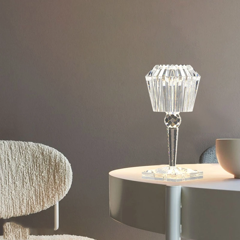 Хрустальная настольная лампа искусственная кожа силиконовая форма столб и