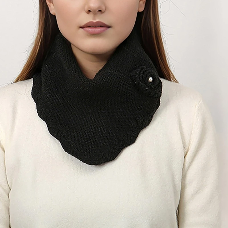 Водолазка с искусственным воротником вязаный треугольный шарф элегантный