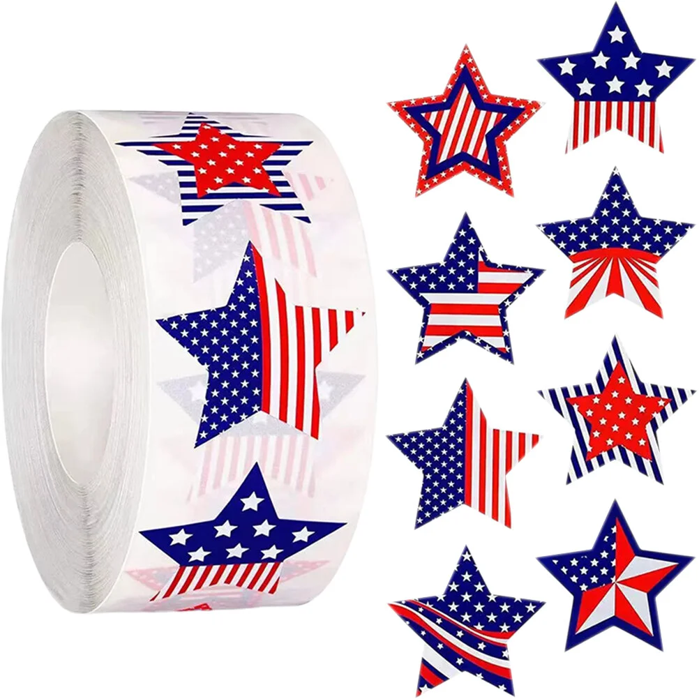 

Independence Day Stickers Envelop Sealing Label Gift Decals Wrapping Round Labels Box 4th July Party Favor Patty' Bag