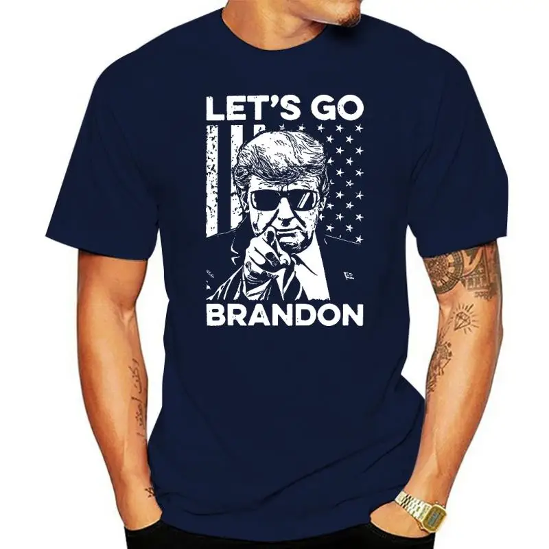 

Lets Go Brandon Trump And America Flag 100% Cotton Summer Men's Novelty T-Shirt Women Casual Streetwear Oversized Tee EU Size