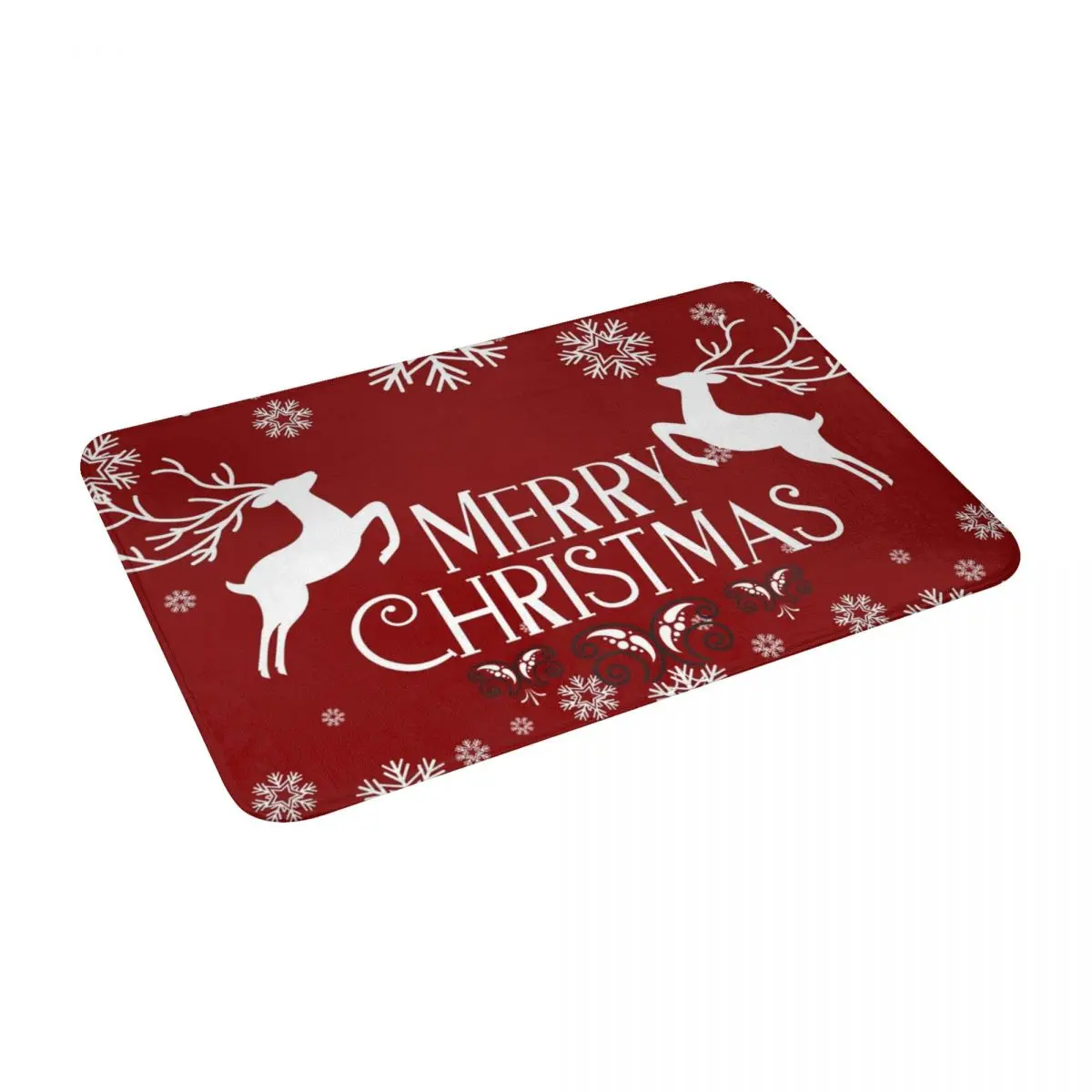 

Merry Christmas Reindeer Bath Door Floor Mat Non-slip Rug Carpet Entrance LivingRoom Home Kitchen Washable Velvet Bedroom Cocina