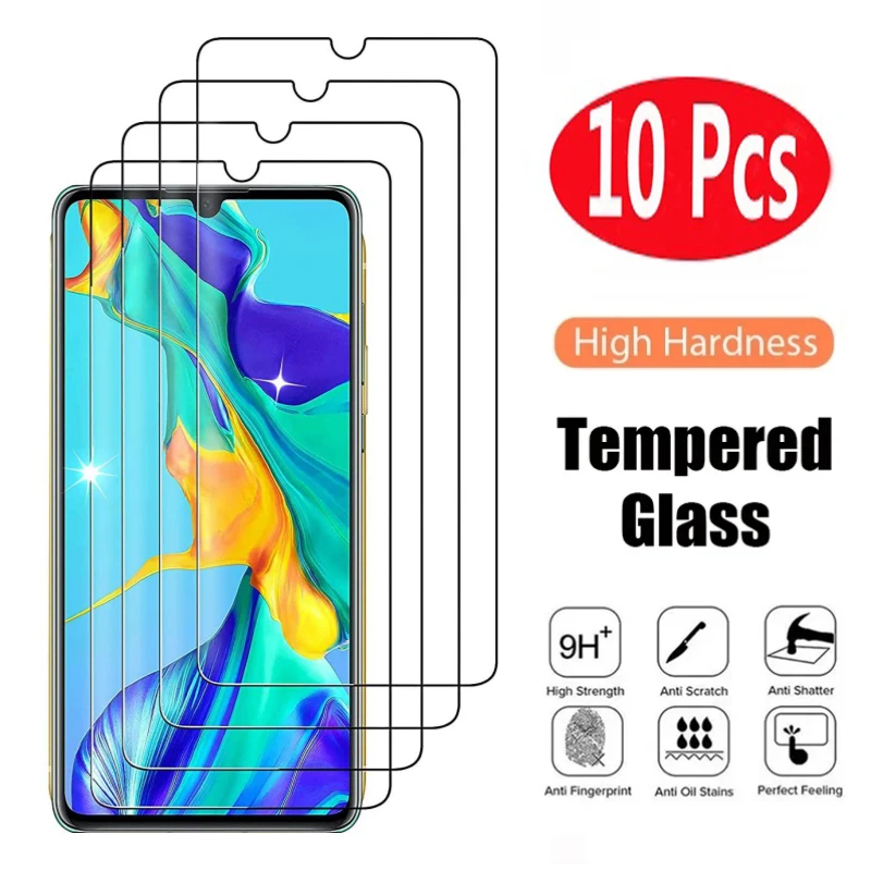 

10Pcs Tempered Glass For Huawei P30 Lite P40 E Lite P20 P50 Psmart Z 2020 2019 Y6 Y7 Y9 Prime 2020 Screen Protector Glass Fi