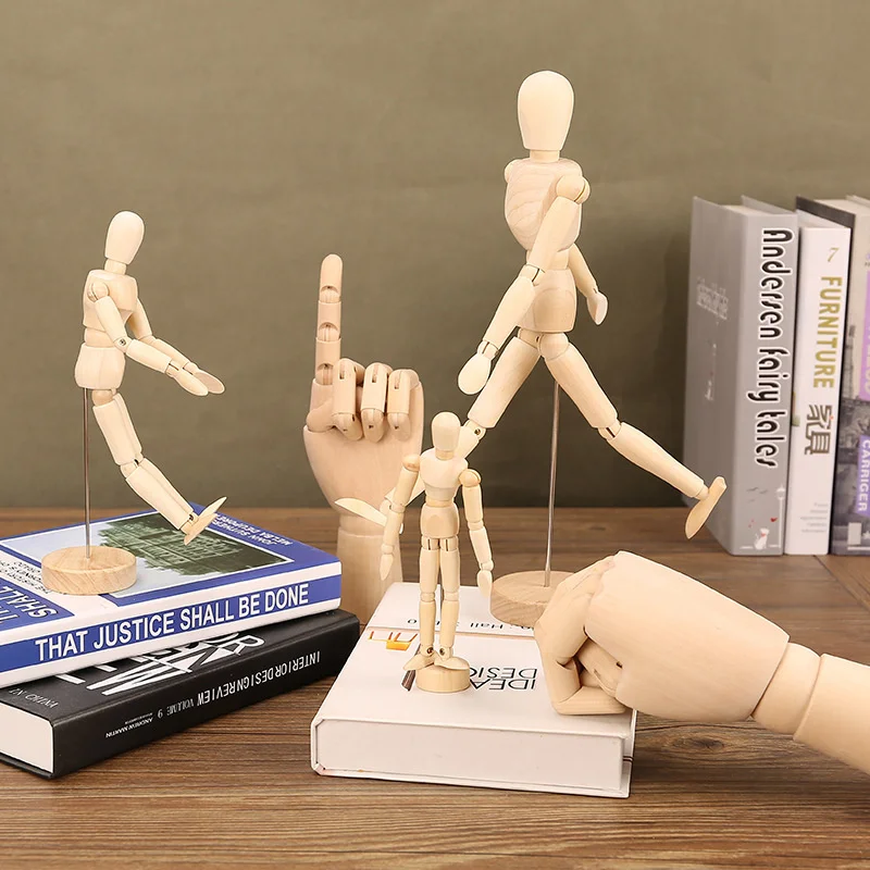 

Hot selling creative wooden human knuckle hand model decoration, studio office desktop rotatable personalized decoration