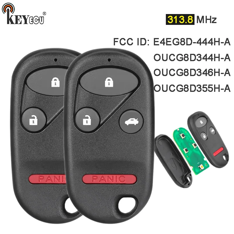 KEYECU 313 8 МГц OUCG8D-344H-A OUCG8D-346H-A OUCG8D-355H-A E4EG8D-444H-A Дистанционный брелок для Honda CR-V Element Acura