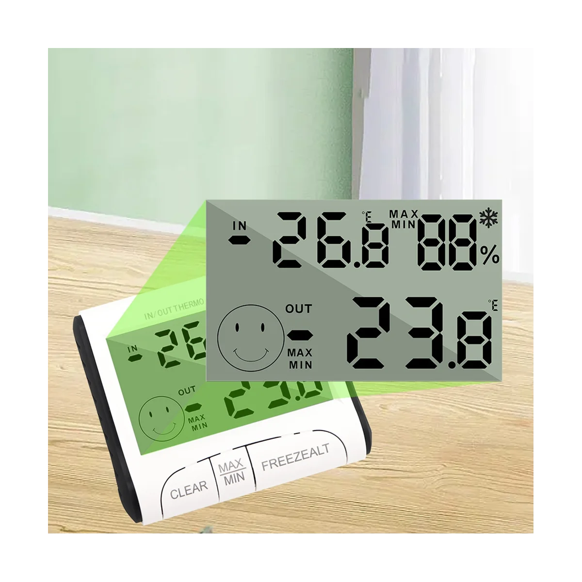 

Digital LCD Thermometer Hygrometer Indoor Mini Temperature Humidity Meter Sensor with Probe Weather Station Frost Alarm