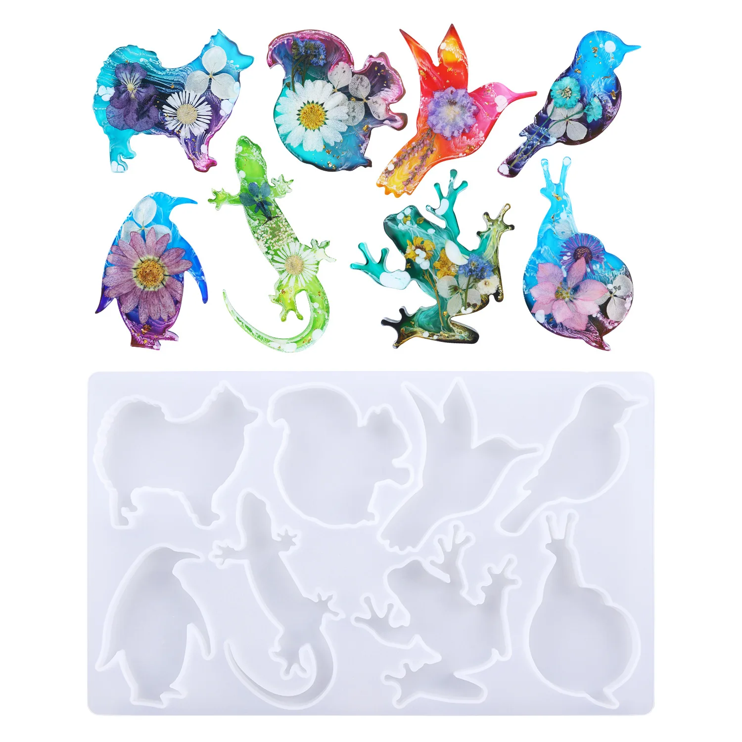 

Diy Crystal Drops Epoxy Resin Mold Animal Frog Lizard Hand Key Chain Pendant Jewelry Making Tool Silicone Molds
