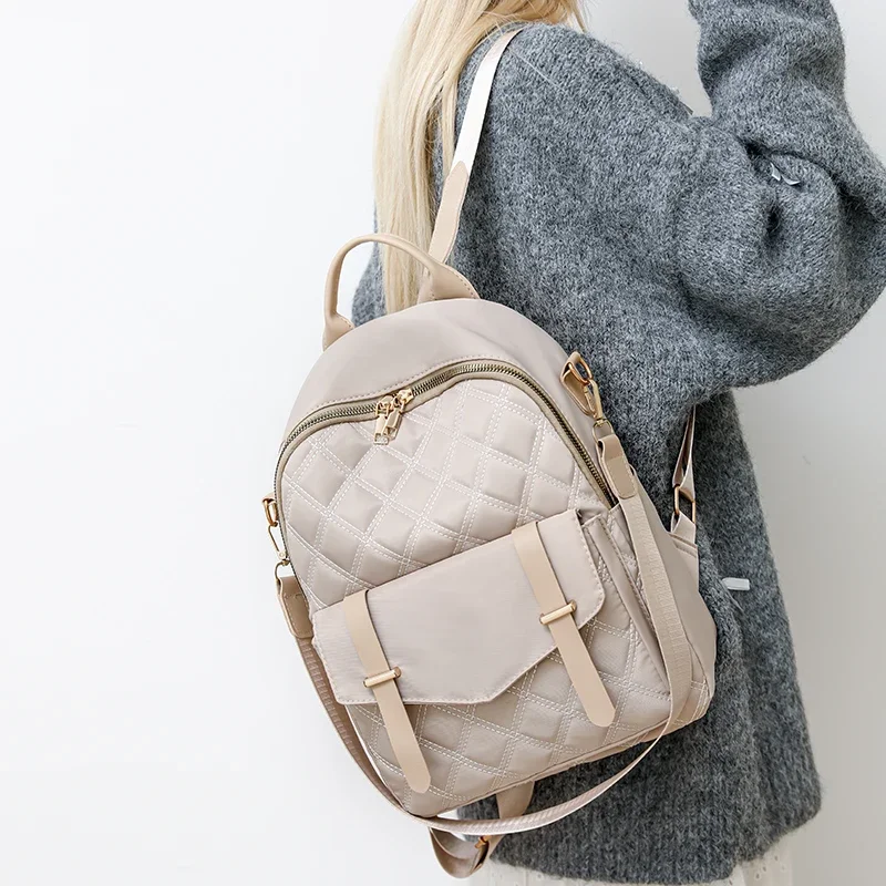 Сплошной цвет простые рюкзаки большой вместимости женские сумки на шнурке