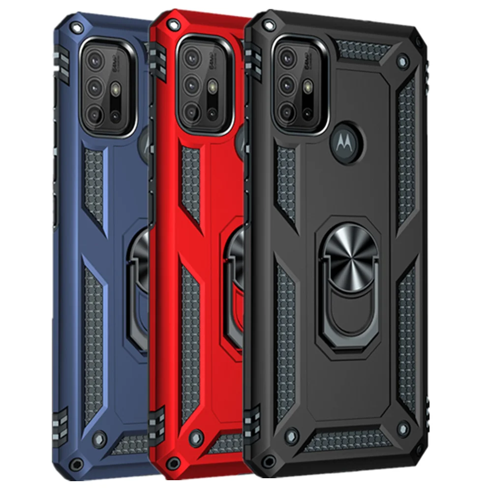 

MOTO G30 Armor Shockproof Case For Moto G60S G60 G50 G30 G10 Silicone Ring Cover For Moto G 5G Stylus Power Play 2021 G9 8 Coque