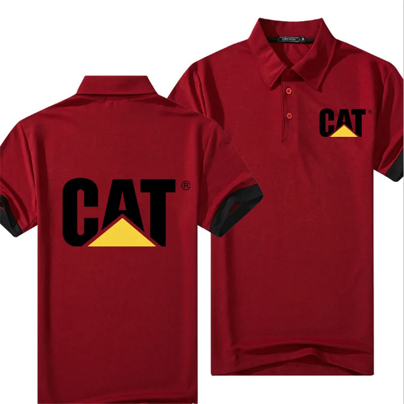 New 2023 Summer Fashion Brand Men's Clothing Men's Polo Shirt CAT Casual Solid Fit Men's Polos images - 6