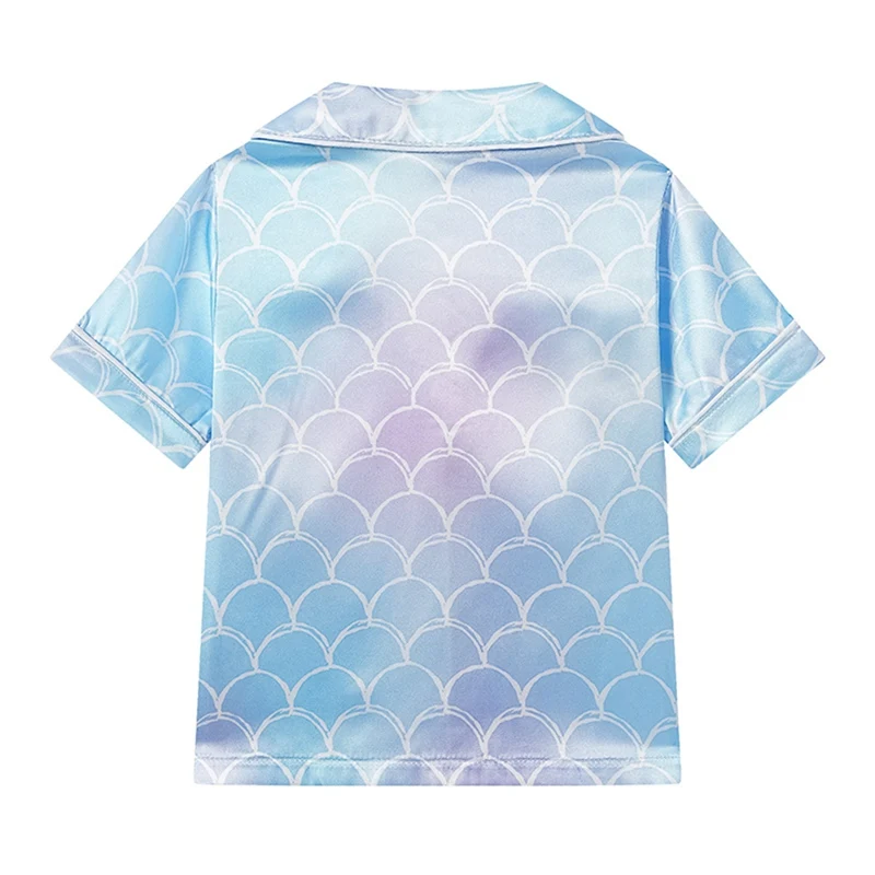 Летняя Детская Пижама шикарная пижама из искусственного шелка с принтом в виде